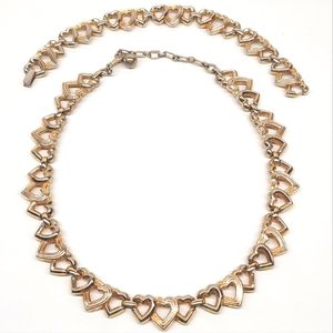 Trifari set necklace bracelet interlocked heart panel vintage collectible jewelr